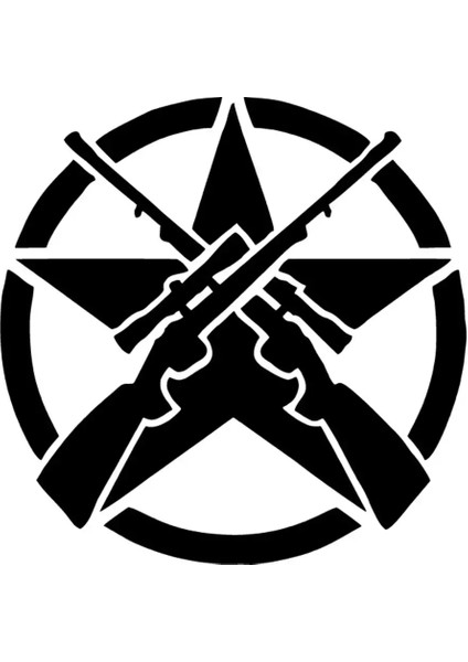 Sniperlar ve Yıldız Duvar Dekor Sticker 40 x 40 cm