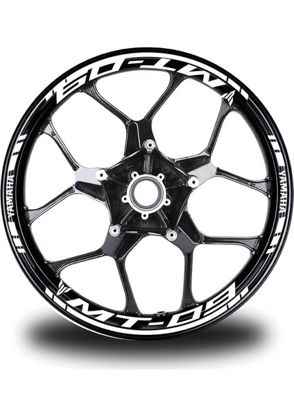 Beyaz Yamaha mt 09 Takım Jant Sticker Etiket
