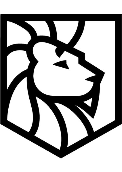 Geometrik Aslan Çerçeve Sticker 20 x 24 cm