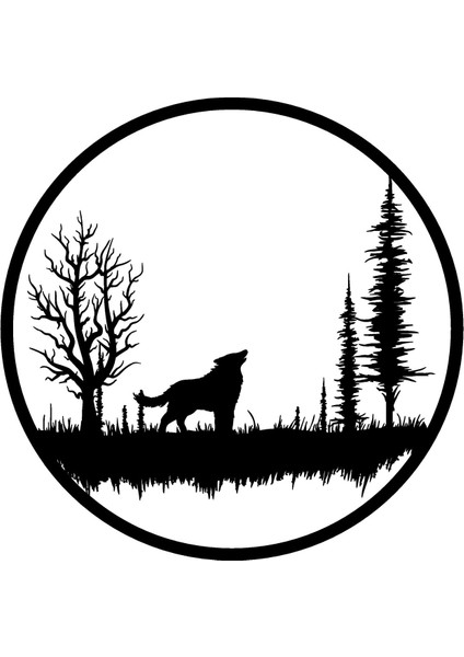 Kurt ve Doğa Duvar Dekor Sticker (Tip 2) 40 x 40 cm