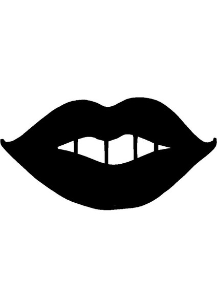 Kadın Dudağı Duvar Dekor Sticker (Tip 1) 40 x 20 cm