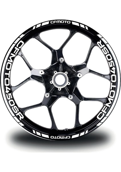 Cfmoto 450SR Jant Sticker Iç Dış Yazılı Beyaz