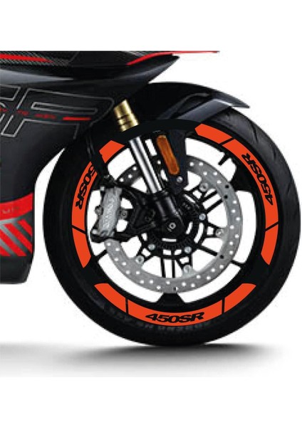 Neon Turuncu Cf Moto 450 Sr Geniş Jant Sticker Etiket Modeli fiyatları