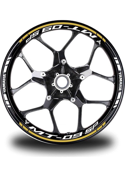 Koyu Sarı Yamaha mt 09 Sp Takım Jant Sticker Etiket