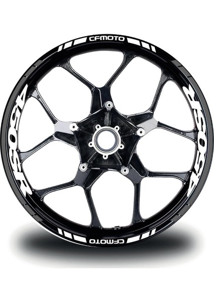 Cfmoto 450SR Sticker Jant Iç & Dış Yazılı Etiket Modeli Gri - Beyaz