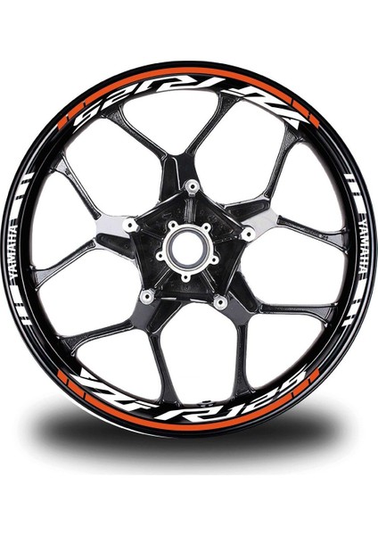 Turuncu Yamaha Yzf R125 Takım Jant Sticker Etiket