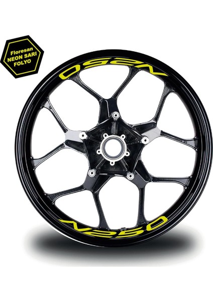 Bajaj N250 Jant Içi Yazı Sticker Modeli Neon Sarı