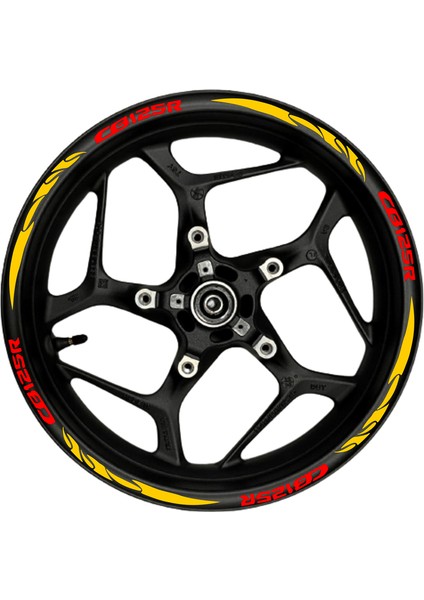 CB125R Kırmızı Yazılı Turuncu Reflektif Pençe Şeritli