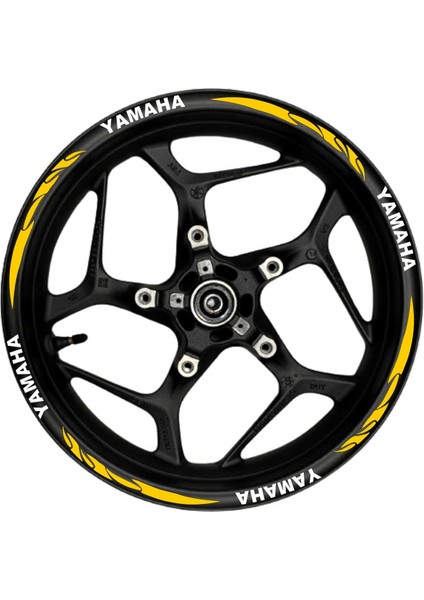 Yamaha Beyaz Yazılı Turuncu Reflektif Pençe Şeritli