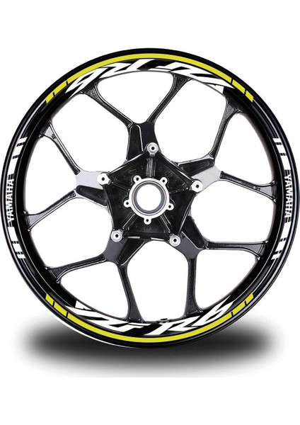 Sarı Yamaha R6 Jant Sticker Etiket