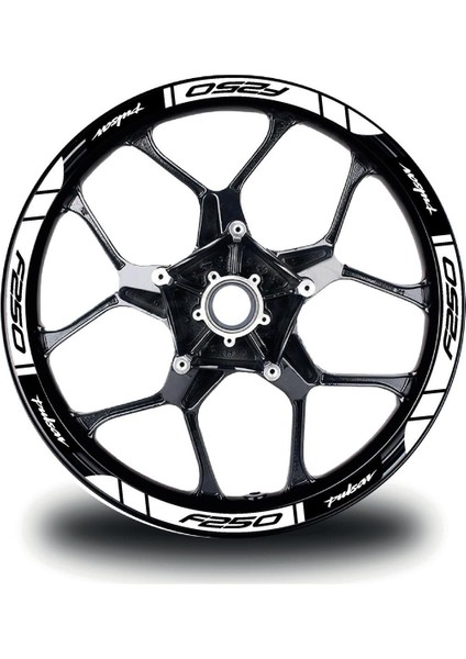 Bajaj F250 Jant Sticker Baskılı Beyaz Etiket Modeli