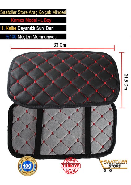 Citroen C1 2005-2012 Deri Oto Kolçak Kılıfı Örtüsü Capitone Süngerli Kırmızı Nakışlı fiyatları