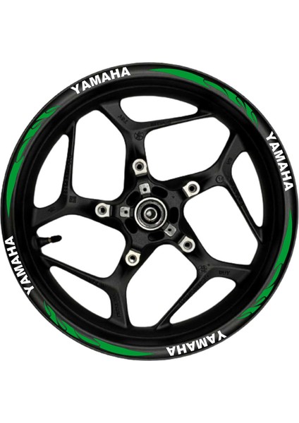 Yamaha Beyaz Yazılı Yeşil Reflektif Pençe Şeritli