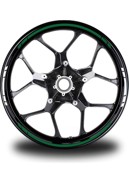 Yazısız Uzun Kısa Kesikli Çift Renk 16'lı Jant Sticker Modeli