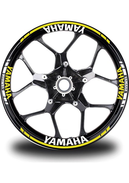 Yamaha Yazılı Neon Sarı Takım Jant Sticker Modeli