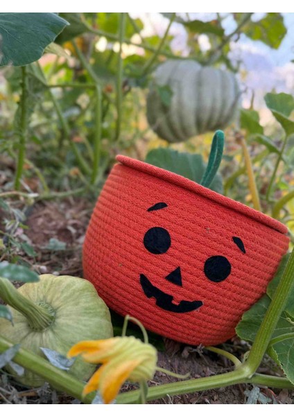 Halloween Balkabağı Sepet – El Yapımı Kapaklı Dekoratif Saklama Kutusu