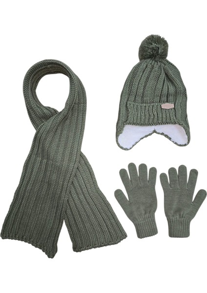 Erkek Çocuk Şapka, Atkı ve Eldiven Takımı (8-12 Yaş)