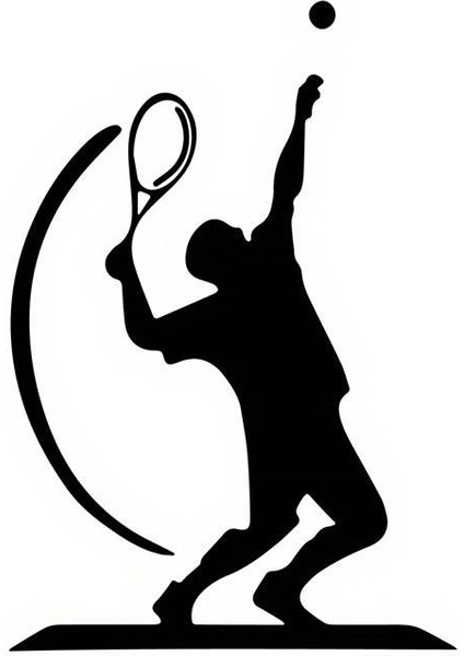 Tenis Oyuncusu Arka Cam Sticker 14 x 10 cm