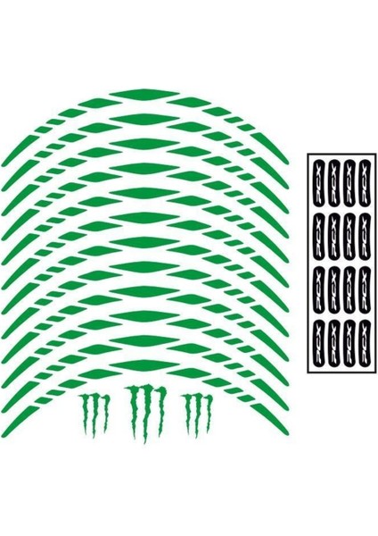 Yeni Özel Motosiklet Jant Şeridi Reflektör Yeşil Pcx Uyumlu Büyük Sağ-Sol/ön-Arka