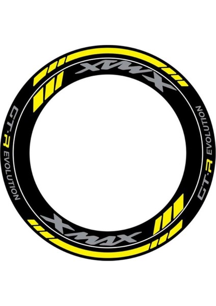 Yamaha Xmax Yazılı Sarı Jant Sticker Etiket Modeli