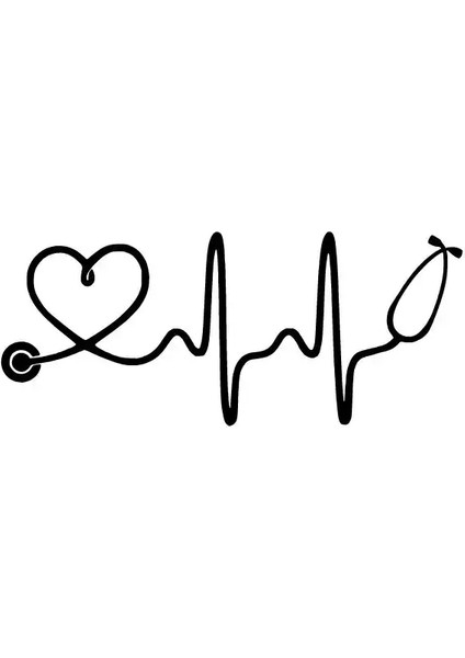 Steteskop Aşkı Sticker 20 x 8 cm