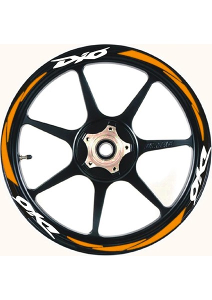Yeni Özel Motosiklet Jant Şeridi Dio Uyumlu Beyaz-Turuncu Sağ-Sol/ön-Arka