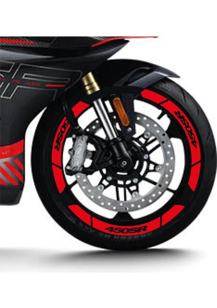 Kırmızı Cf Moto 450 Sr Geniş Jant Sticker Etiket Modeli fiyatları