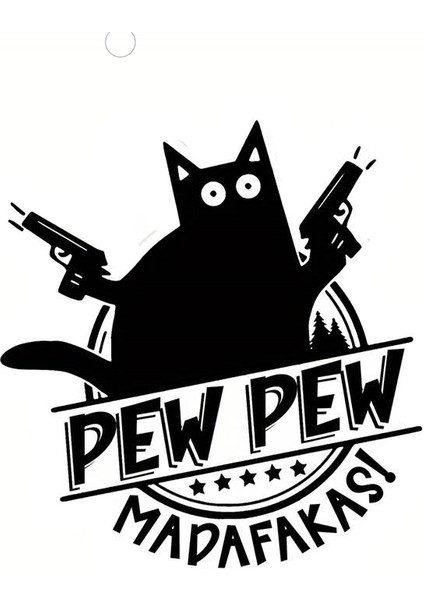 Sinirli Kedi Oto Arka Cam Sticker 15 x 16 cm