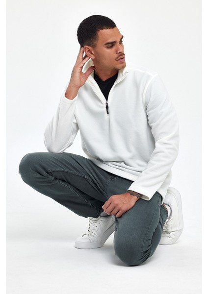 Süperlife Erkek Rahat Kalıp Softech Polar Yarım Fermuarlı Sweatshırt SPR24PW20 fırsatları