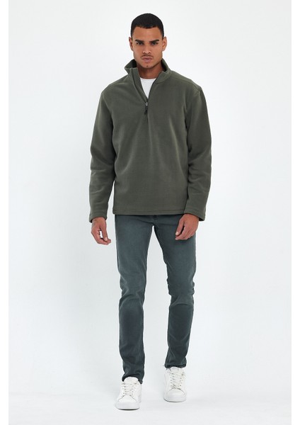 Süperlife Erkek Rahat Kalıp Softech Polar Yarım Fermuarlı Sweatshırt SPR24PW20