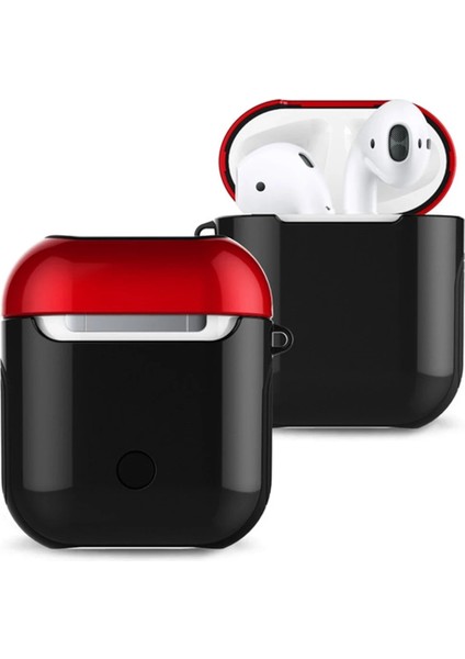 Zengezur Newface Airpods 2 (2.nesil) 3in1 Kılıf - Siyah-Kırmızı