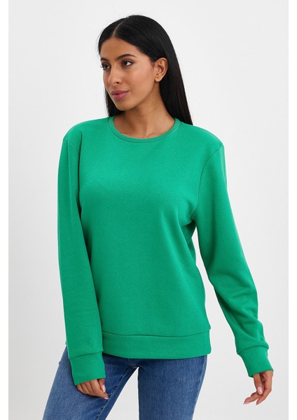 Kadın Bisiklet Yaka Rahat Kalıp 3 Iplik Içi Polarlı Kalın Sweatshirt SPR24SWK36 modelleri
