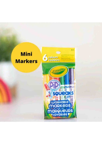 6 Pip Squeaks Washable Markers-Amerikan-Nontoxic-6'lı Yıkanabilor Markers