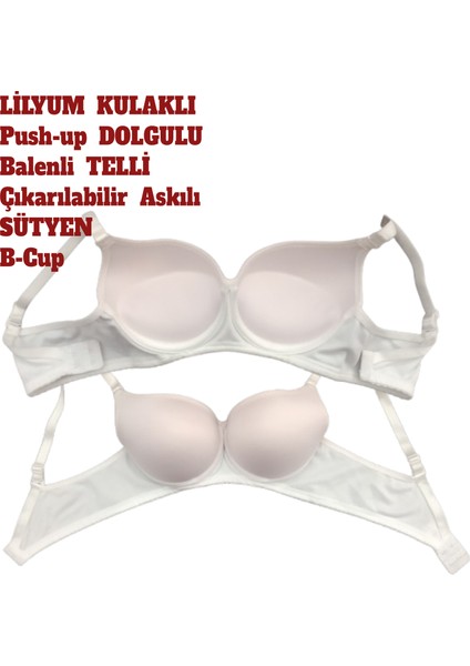 Destekli Dolgulu Balenli Telli Sütyen Push Up Çıkarılabilir Askılı B Kap fiyatları