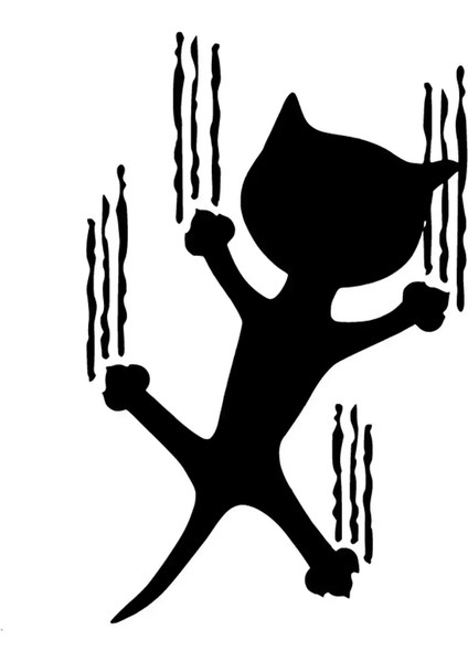 Kayan Kedi Duvar Dekor Sticker 40 x 52 cm