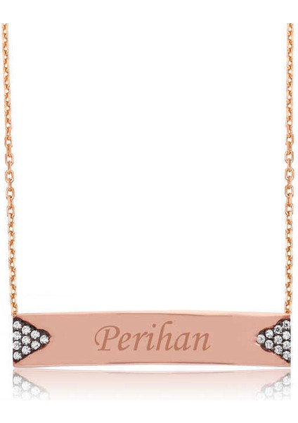 Gümüş Isimlik Plaka Bayan Kolye