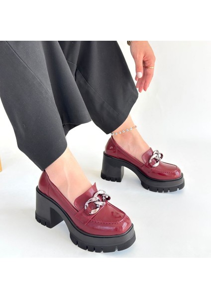 Winar Bordo Rugan Doldu Topuk Ayakkabı - Lisinya fırsatları