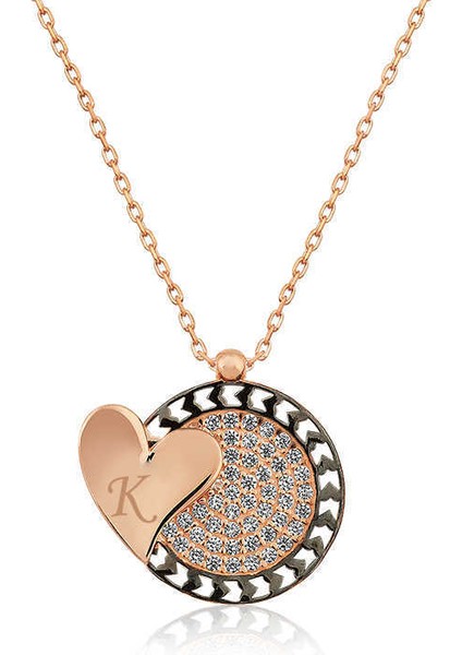 ​gümüş Rose Kalbe Giden Kalp Kolye