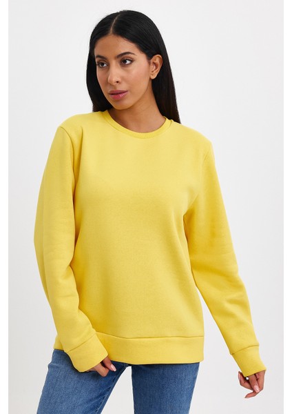 Kadın Bisiklet Yaka Rahat Kalıp 3 Iplik Içi Polarlı Kalın Sweatshirt SPR24SWK36 modelleri