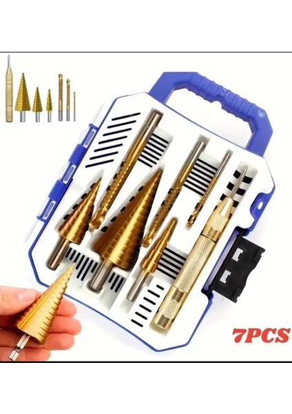 Kademeli Matkap Ucu Spiral Sac Delme 7 Parça Hss Titanyum Lenox Tools