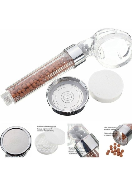 4'lü Boncuklu Su Arıtmalı Tasarruflu Duş Başlığı Seti modelleri