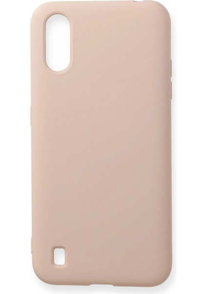 Zengezur Newface Samsung Galaxy A01 Kılıf Nano Içi Kadife Silikon - Pudra