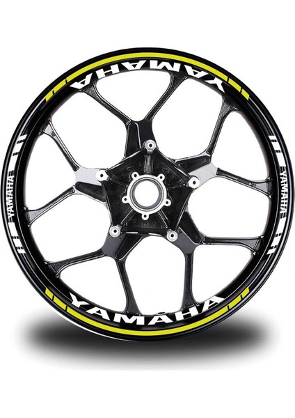 Neon Sarı Yamaha Takım Jant Sticker Etiket