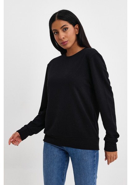Kadın Bisiklet Yaka Rahat Kalıp 3 Iplik Kalın Sweatshirt SPR24SWK-36 fiyatları