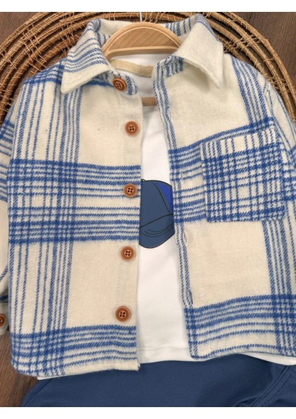 Oduncu Gömlek Şapkalı Oversize Kesim Rahat Pantolon Baskılı Pamuklu Badi Erkek Bebek Takım fiyatları