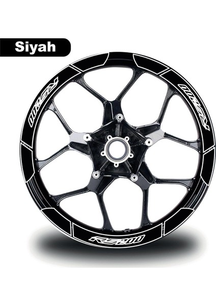 Siyah Bajaj Pulsar RS200 Geniş Jant Sticker Etiket Modeli