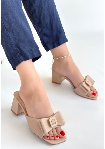 Pier Nude Cilt Topuklu Terlik - Lisinya