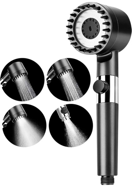 3 Mod Gri Yüksek Basınçlı Masajlı Duş Başlığı Seti fırsatları