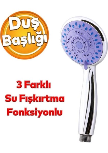 Klasik Tek Fonksiyonlu Metalik Duş Başlığı, Şık ve Kullanışlı Tasarım