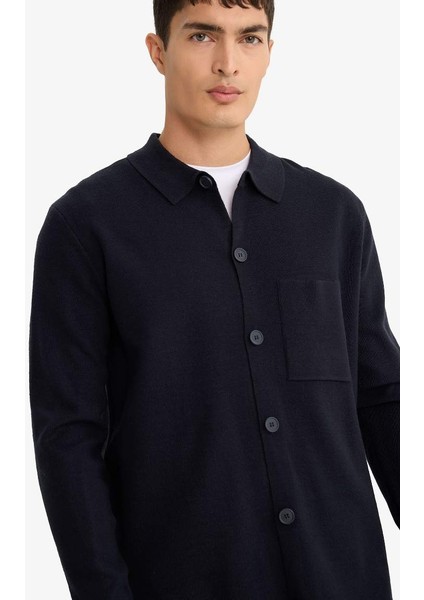 Standart Fit Polo Yaka Düğmeli Ön Cep Detaylı Triko Hırka F3720AX25WN fiyatları